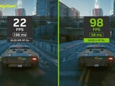 NVIDIA DLSS 3 on and off dans Cyberpunk 2077 (Source : Wccftech)