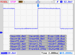 Rétroéclairage du clavier du Dell XPS 15 9570 : MLI à 64 Hz, seulement au niveau 2 (luminosité la plus faible).