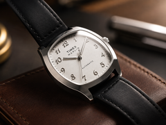 La Timex Marlin Tonneau TW2Y84300IK possède un cadran blanc