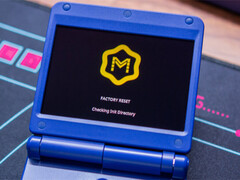 L'Anbernic RG34XX SP sous muOS Pixie. (Source de l'image : Retro Handhelds)