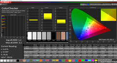 Apple MacBook Air 13 2018 - CalMAN ColorChecker (espace colorimétrique cible sRVB).