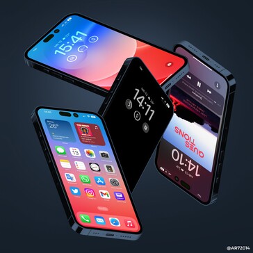 Apple rendu du concept iPhone 14 Pro/iOS 16. (Source de l'image : @AR72014)