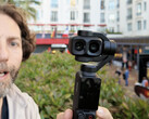 Gros plan sur l'Osmo Pocket 4P montrant ses deux objectifs.