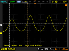 Scintillement de l'OLED (luminosité de l'écran &gt; 22% : 574.7 - 606.1 Hz)