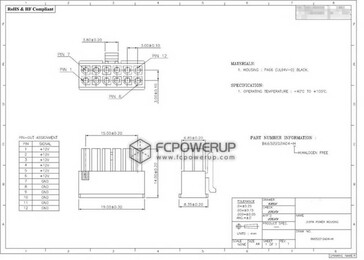 Connecteur d'alimentation à 12 broches - Spécifications. (Source de l'image : FCPOWERUP)