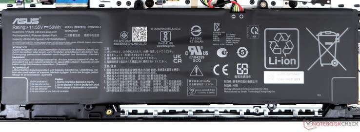 La batterie de 50 WHr du VivoBook 15X offre une très bonne autonomie