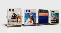 Une image conceptuelle du Galaxy Z Flip5 avec son couvercle plus grand selon les rumeurs. (Source de l'image : @technizoconcept & @RoderSuper)