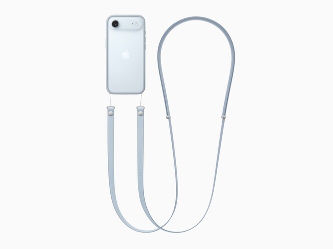 La bandoulière de l'iPhone Air en bleu clair (Source de l'image : Apple)