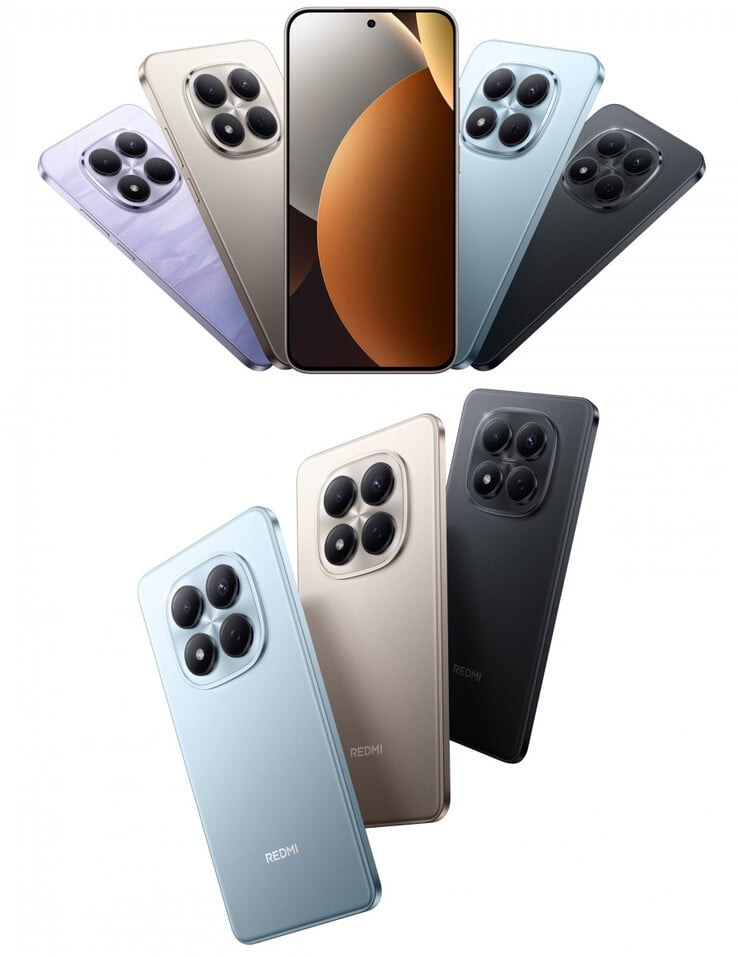 Options de couleurs de la série Global Redmi Note 15 Pro (Image source : Xiaomi via GSMArena)