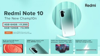 Redmi Note 10 prix de lancement. (Image source : Xiaomi)