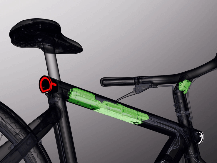 La série VanMoof S6 est dotée d'une batterie inamovible de 487 Wh (Image source : VanMoof)