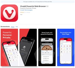 Vivaldi sur l&#039;App Store (Source : Own)