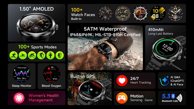 La smartwatch ne semble pas prendre en charge la navigation sur carte (Image source : Ulefone)