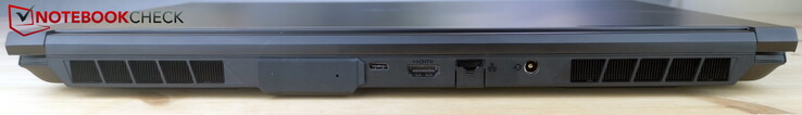 Arrière : Port d'alimentation, LAN, HDMI 2.1, USB-C 3.2 Gen2×1 (DisplayPort 1.4a, G-SYNC), connexion OASIS