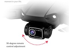 La caméra principale orientable peut être inclinée à distance pendant le vol
