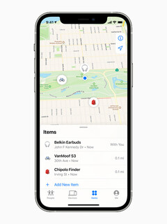 le réseau Find My deApple peut désormais être utilisé pour suivre des produits autres queApple, comme les vélos électriques, les écouteurs et les balises de localisation. (Image via Apple)