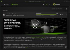 Téléchargement du paquet Nvidia GeForce Game Ready Driver 551.23 via GeForce Experience (Source : Own)
