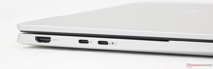 À gauche : HDMI 1.4, 2x USB-C 3.2 Gen. 2 avec Power Delivery + DisplayPort