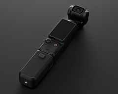 La DJI Osmo Pocket 3 dans sa poignée de batterie. (Source de l&#039;image : @Quadro_News)