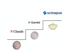 Image illustrant la comparaison entre Scinapse et la concurrence (Source de l&#039;image : Google, Anthropic, et Pluto Labs ; édité)