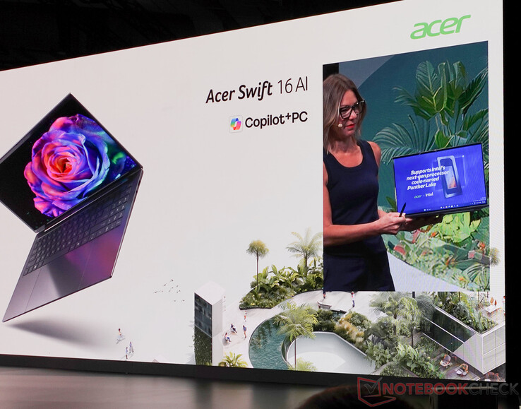 L'Acer Swift 16 AI avec des puces Intel Panther Lake sortira l'année prochaine. (Source de l'image : Notebookcheck)