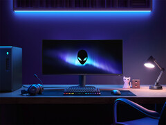 L'Alienware AW3225DM est doté d'un écran QHD incurvé avec un taux de rafraîchissement de 180 Hz (Image source : Dell)