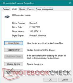 The Zephyr Gaming Mouse in Device Manager. (Image source: Notebookcheck)