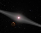 Une illustration représentant une étoile et une galaxie.