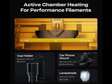 Chauffage actif de la chambre pour les filaments plus difficiles à imprimer. (Source de l'image : Creality)