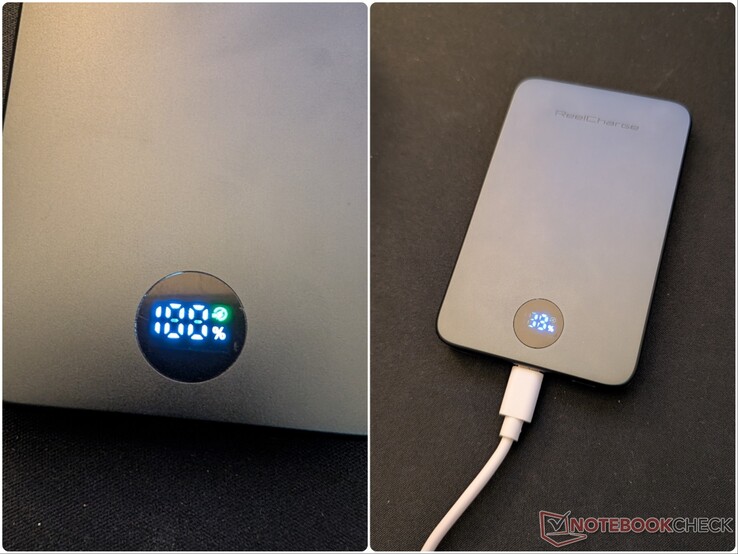 Le premier modèle de batterie externe de 5 000 mAh présentait un léger effet de fuite de lumière au niveau des LED.
