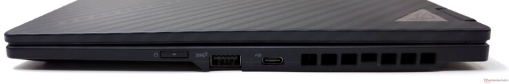 A droite : Bouton d'alimentation, USB 3.2 Gen 2 Type-A, USB 4 Gen2 Type-C avec DisplayPort 1.4 et Power Delivery