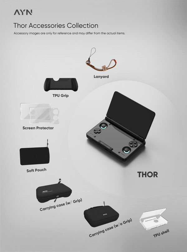 Les accessoires AYN Thor peuvent être différents de ceux présentés dans l'image. (Source de l'image : AYN Technologies)