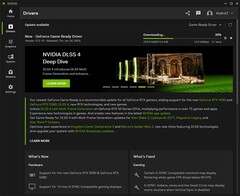 Téléchargement du pilote Nvidia GeForce Game Ready Driver 572.16 via l'application Nvidia (Source d'image : Own)