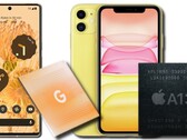 Le Google Pixel 6 Pro contre le Apple iPhone 11 ou Tensor contre A13 Bionic. (Image source : Google/Apple - édité)
