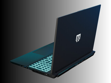Maingear Super 16 gaming laptop back view at angle (Image source : Maingear PR)