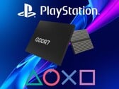 Logo PlayStation avec mémoire GDDR7 (Source de l'image : Sony PlayStation, Memphis Electronic GmbH avec modifications)