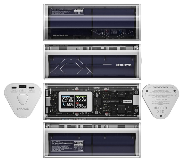 Le nouveau Shargeek 170 sous tous ses angles. (Source : Sharge)