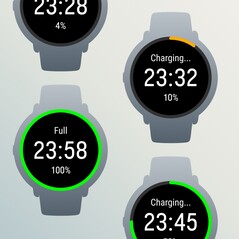 L'heure est affichée pendant la charge