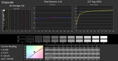 Surface Pro 6 - CalMAN : Échelle de gris - Après calibrage.