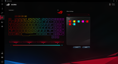 Asus ROG Strix Scar II - Contrôle du rétroéclairage RVB quadrizone avec 16,7 millions de couleurs.