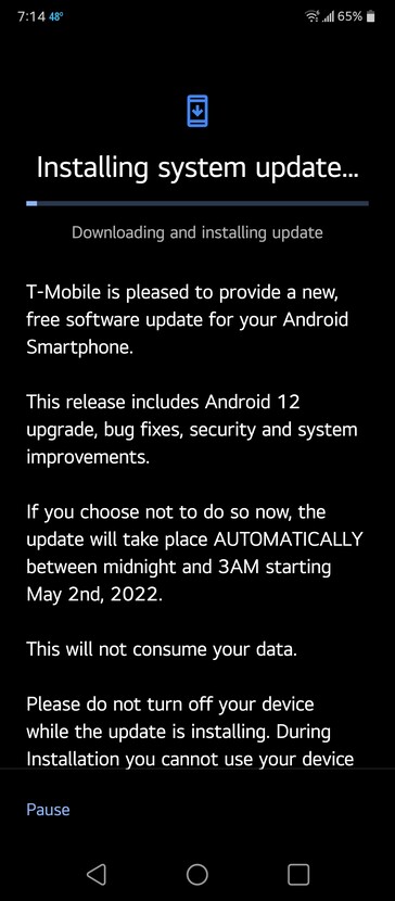 Le LG V60 ThinQ commencerait à être mis à niveau vers Android 12. (Source : Reddit)
