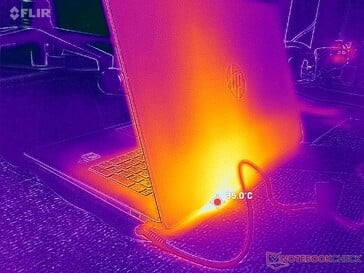 Il n'y a pas de ventilation arrière ou latérale. Au lieu de cela, les gaz d'échappement s'échappent vers le haut, le long de la face avant de l'écran