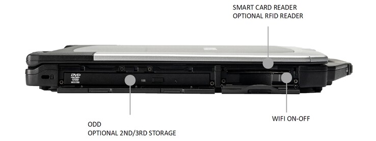 A gauche - le disque optique peut être remplacé par un disque dur (image : Durabook).