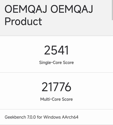 Résultats Geekbench de la configuration N1X à 18 cœurs