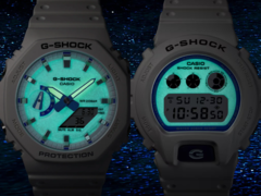 La série Casio G-Shock Hidden Glow adopte une approche lumineuse avec une esthétique blanche et bleue aux côtés des cadrans à luminescence. De droite à gauche - Casio DW-6900HDS-7A1, et Casio GA2100HDS-7A. (Source de l'image : Casio)