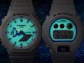 La série Casio G-Shock Hidden Glow adopte une approche lumineuse avec une esthétique blanche et bleue aux côtés des cadrans à luminescence. De droite à gauche - Casio DW-6900HDS-7A1, et Casio GA2100HDS-7A. (Source de l'image : Casio)