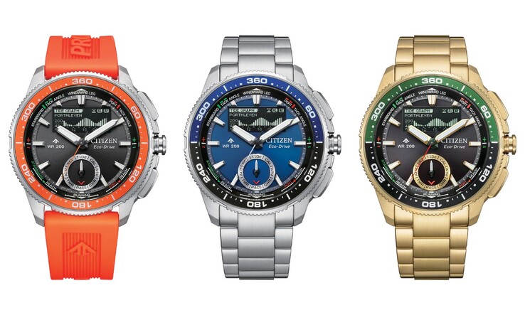 De gauche à droite : les montres Citizen Promaster WaveTracker JV3000-13E, JV3006-50L et JV3002-51E