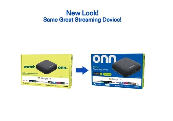L'emballage de l'Onn 4K Pro est désormais similaire à celui de l'Onn 4K Plus. (Source de l'image : Walmart)