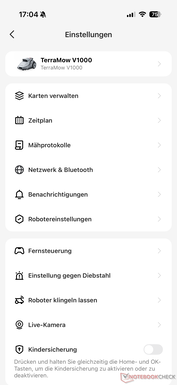 Menu Réglages