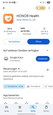 Honor Configuration de l'application santé